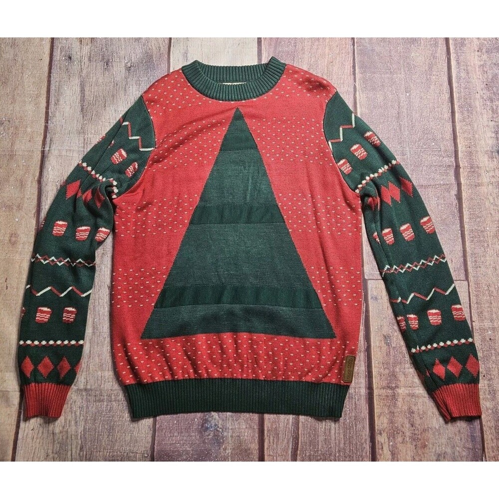 Tipsy Elves Ugly Christmas Sweater Beer Pong Size Large